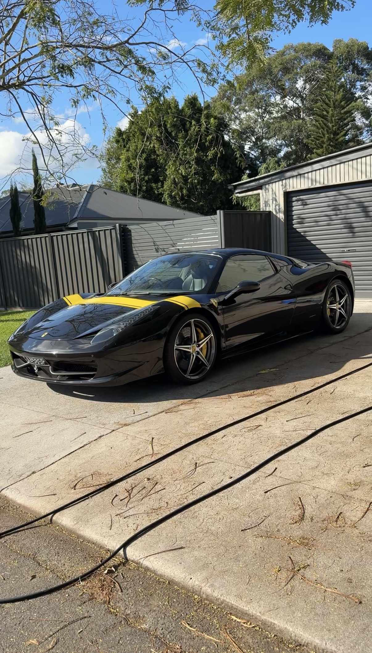 Black Ferrari 458 detailed by Hamish Auto Detailing in Brisbane